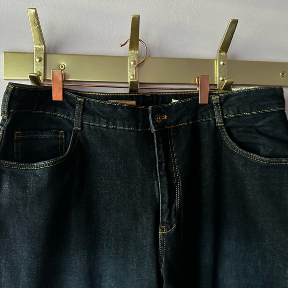 Pilcro Anthropologie 18W NWT Dark Wash Bootcut Jeans with Side Hem Slit - Picture 2 of 11